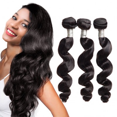 virgin loose wave brazilian hair bundles cheap loose wave remy hair bundles natural color free shipping