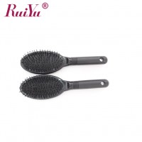 2019 customized hair brush straightener, smoothing plastic boar wooden hair brush