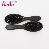 Creative brown hair boar bristle brush/comb for hair extensions/plastic bristle hair brush